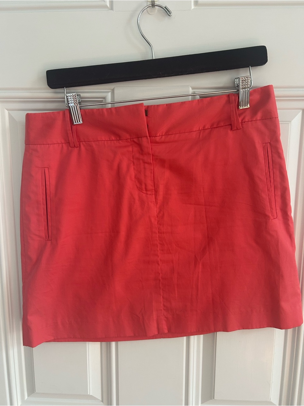 J. Crew Coral Red Cotton Blend Mini Skirt
